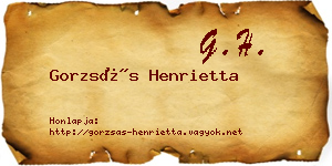 Gorzsás Henrietta névjegykártya
