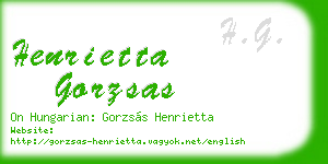henrietta gorzsas business card