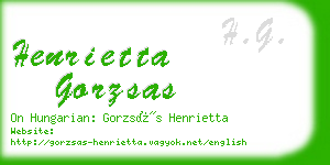 henrietta gorzsas business card
